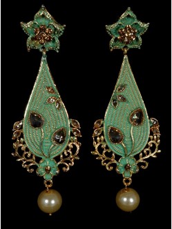 Reverse Ad Earrings With Meenakari Work